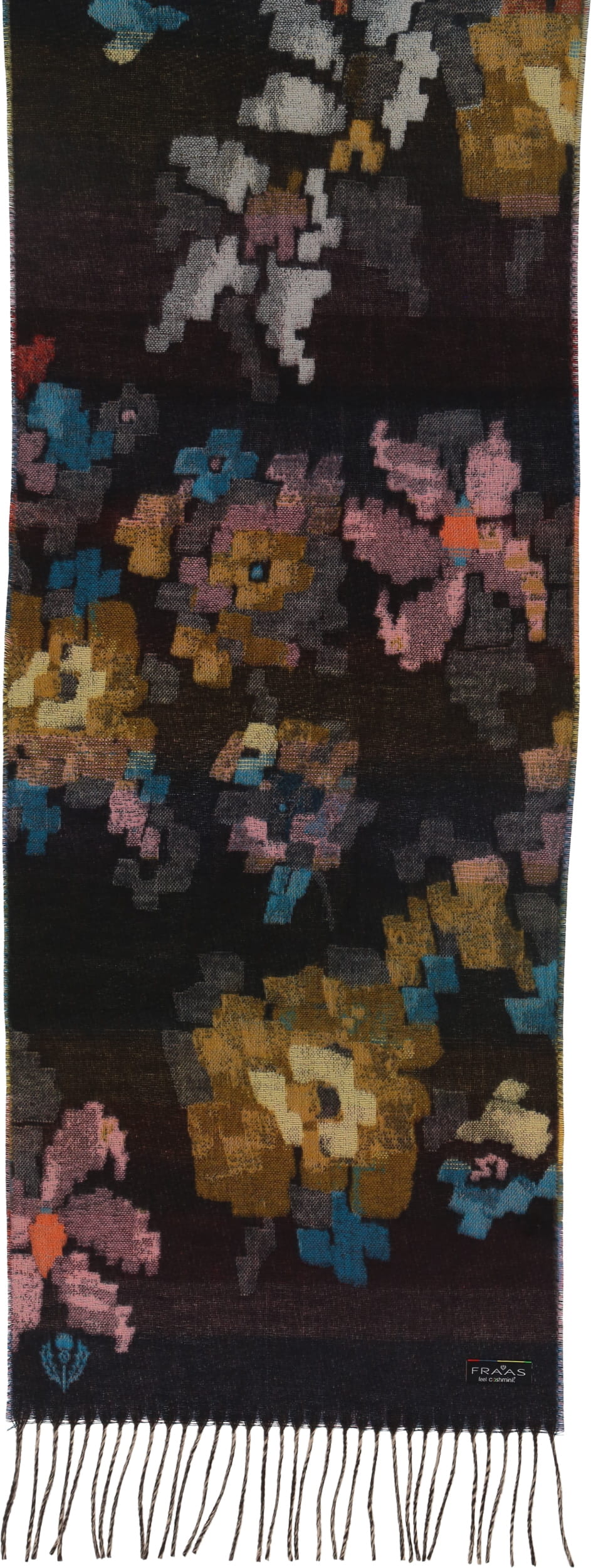 Pixel fringed scarf
