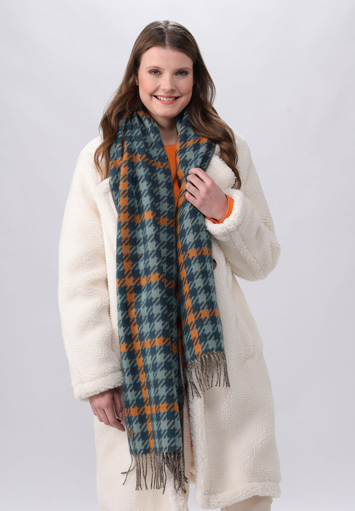 ウィッグ・エクステ SCARF HAT (M) / Checked-Navy COS COS OVERSIZED CHECKED SCARF - BLUE / CHECK - Hats