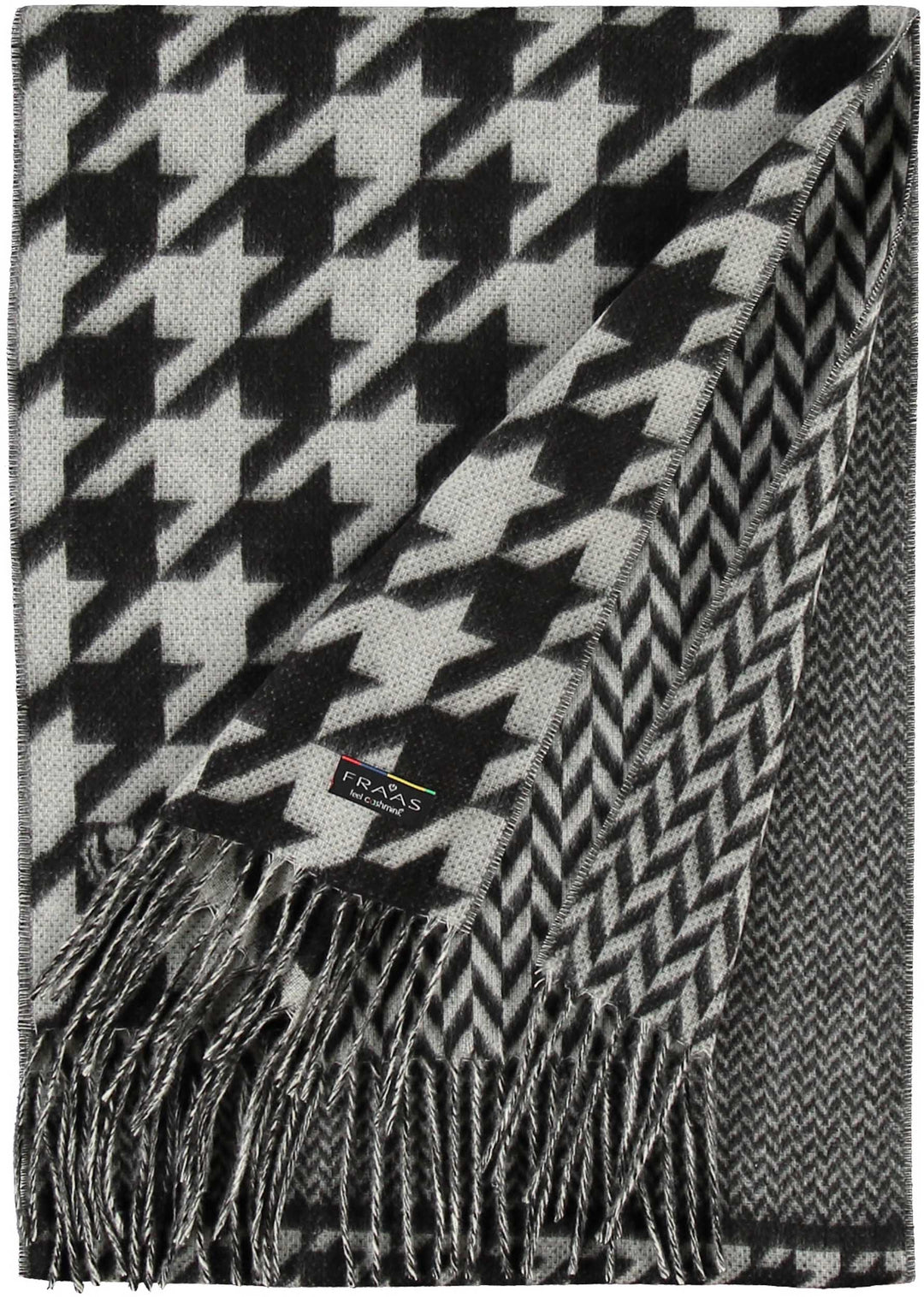 Patchwork Houndstooth Woven Cashmink Scarf