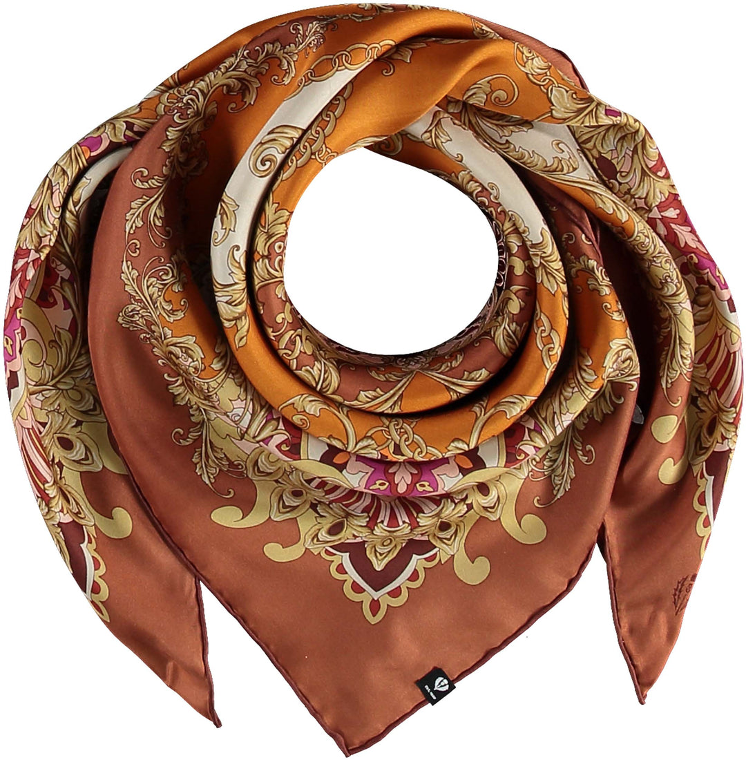 Fraas Scroll Silk Square Scarf - 100% Exclusive - Light Turq