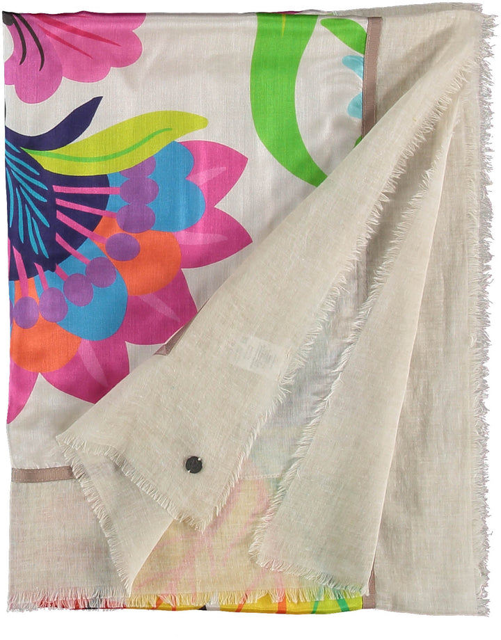 Wild Flower Patchwork Cotton Silk Wrap