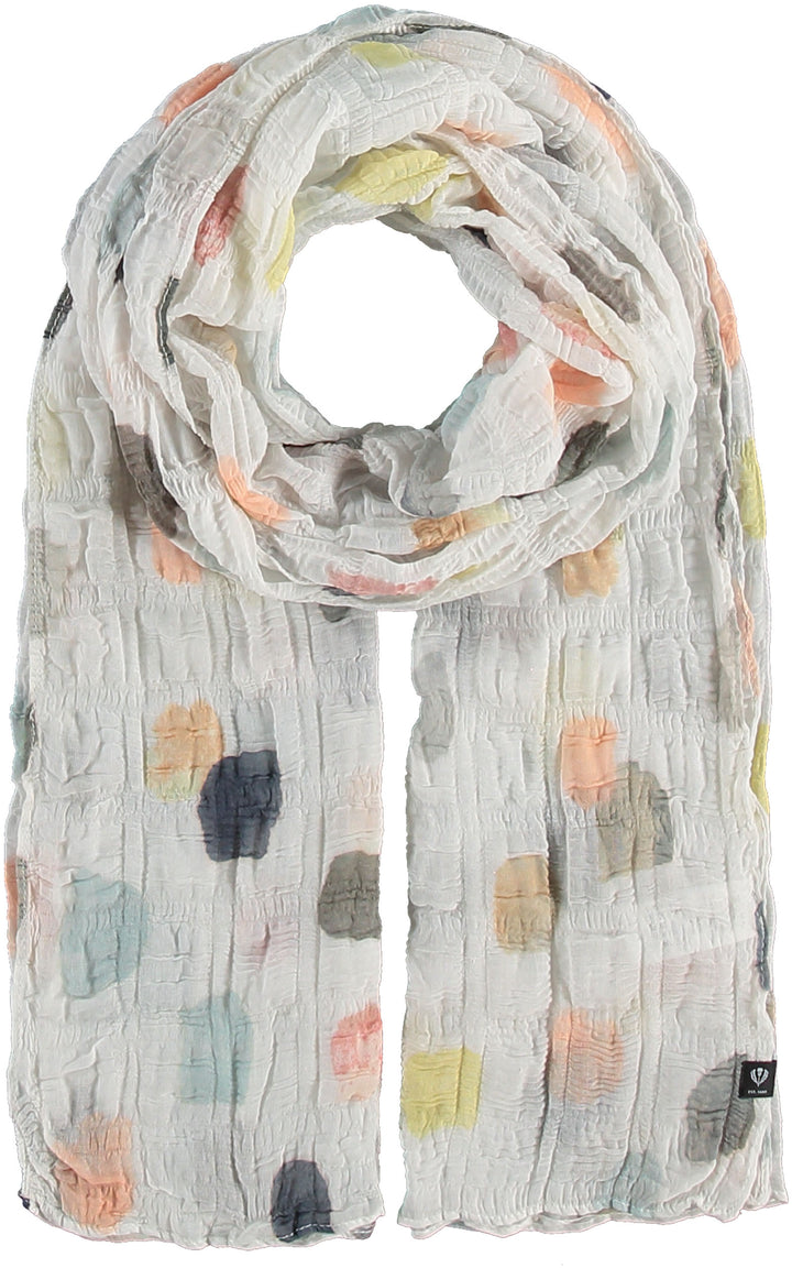 Abstract Dot Plissé Recycled Polyester Scarf