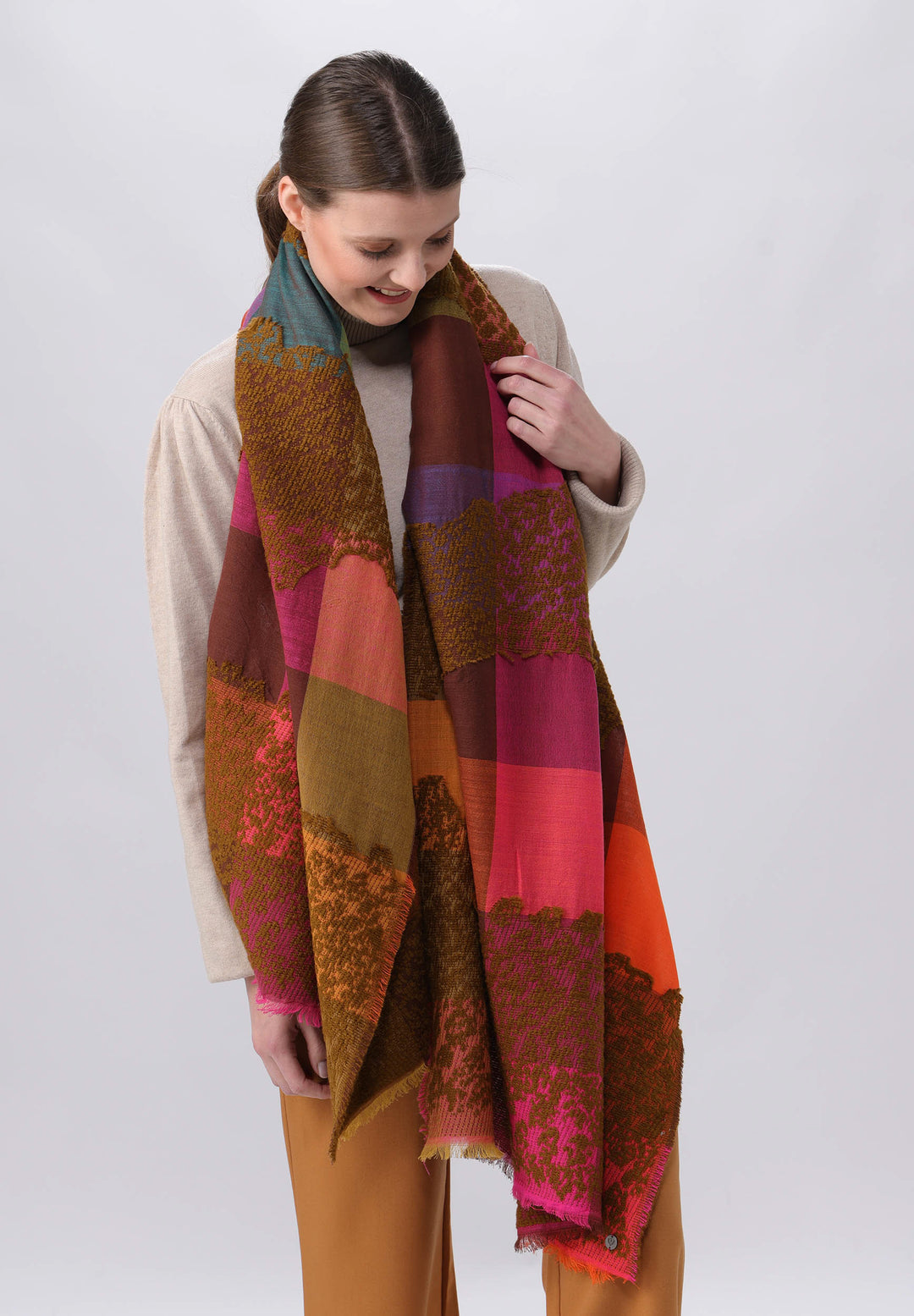 Sustainability Edition Textured Colorblock Wrap