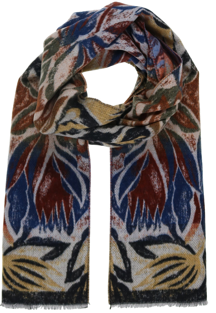 Artistic Leaves Recycled Cotton Cashmink Scarf