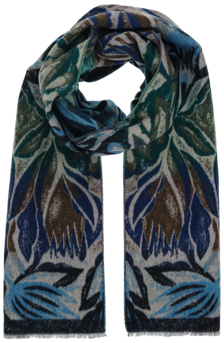 Artistic Leaves Recycled Cotton Cashmink Scarf