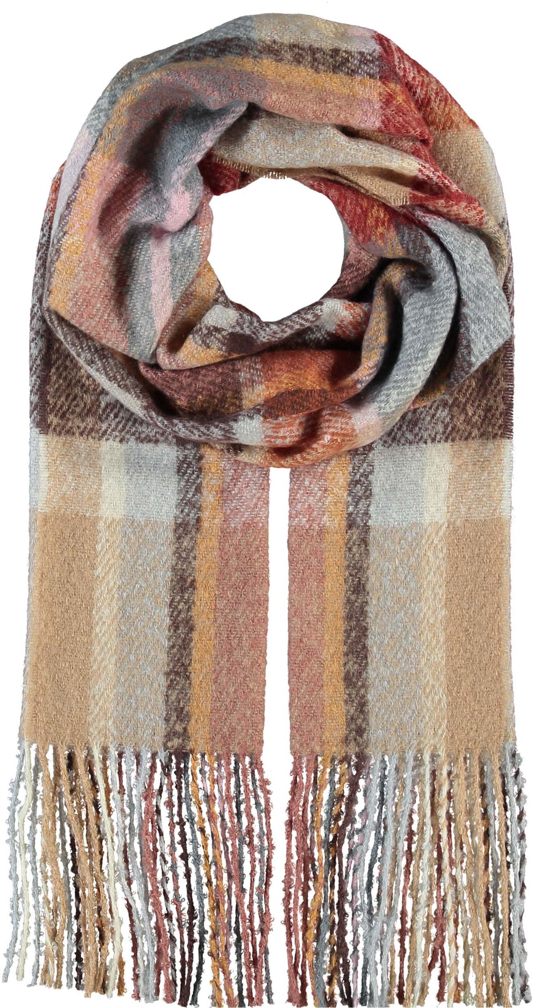 Multi Plaid Boucle Wrap