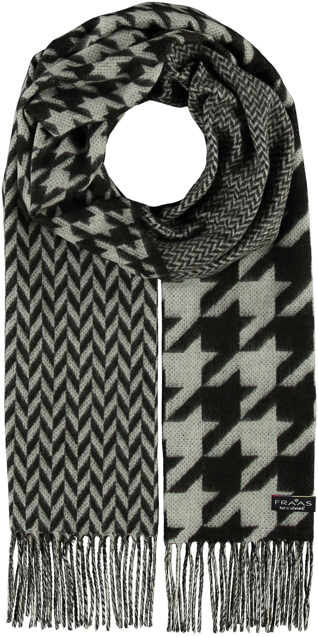 Patchwork Houndstooth Woven Cashmink Scarf